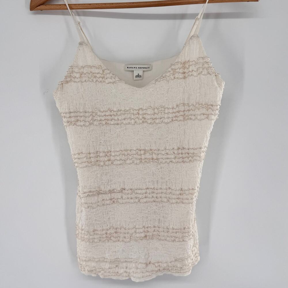 Banana Republic Ivory Lace Camisole Tank Top Women's S Adjustable Strap